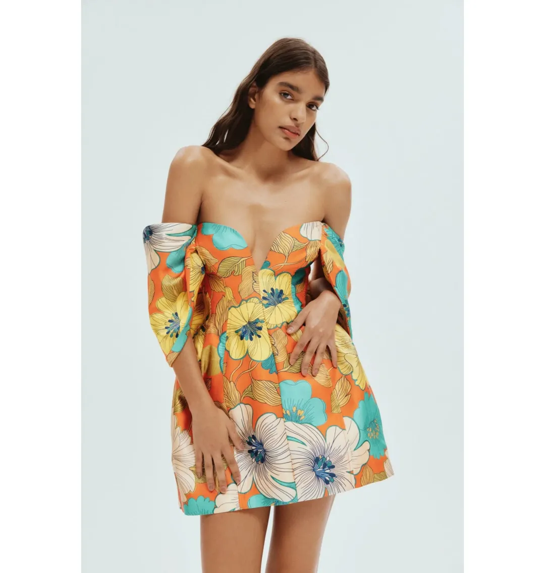 Alemais Piato Sculpt Mini Dress in Floral Size AU 10 for rent on The Volte - main image
