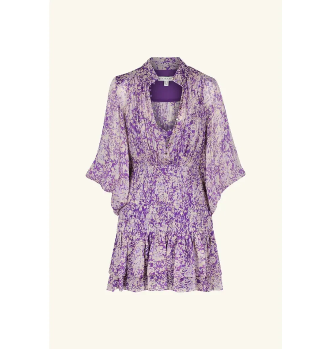Shona Joy Aurier Button Up Ruched Mini Dress In Aurier Print Size AU 6 for rent on The Volte - main image