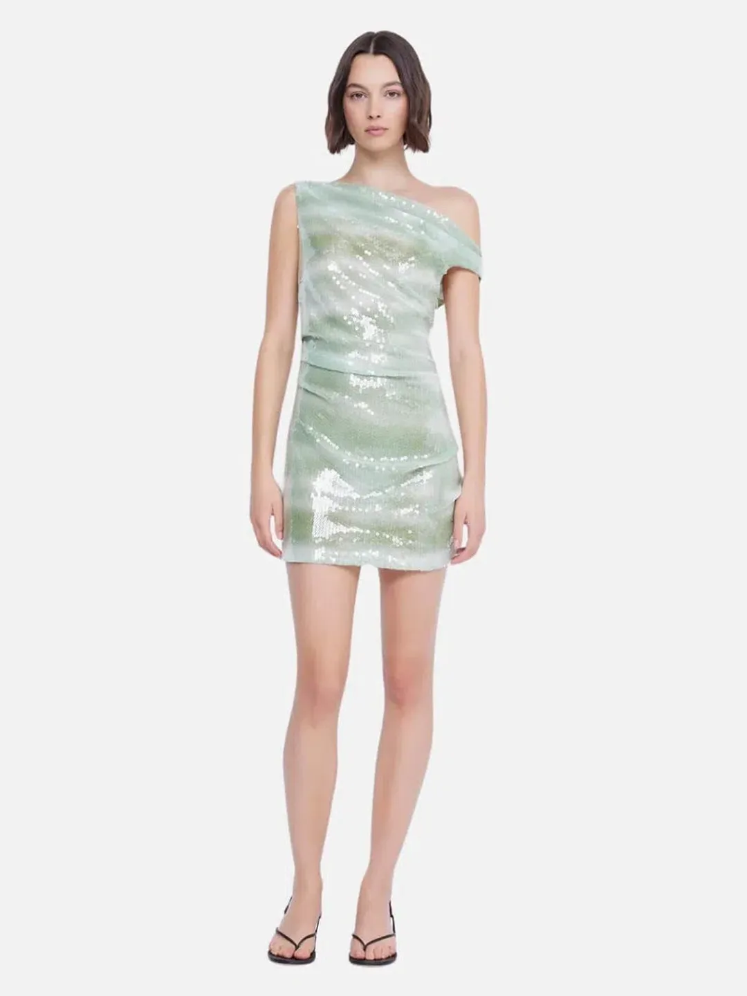 Bec & Bridge Brydie Asym Dress Mint Sequin Size 10 for rent on The Volte - main image