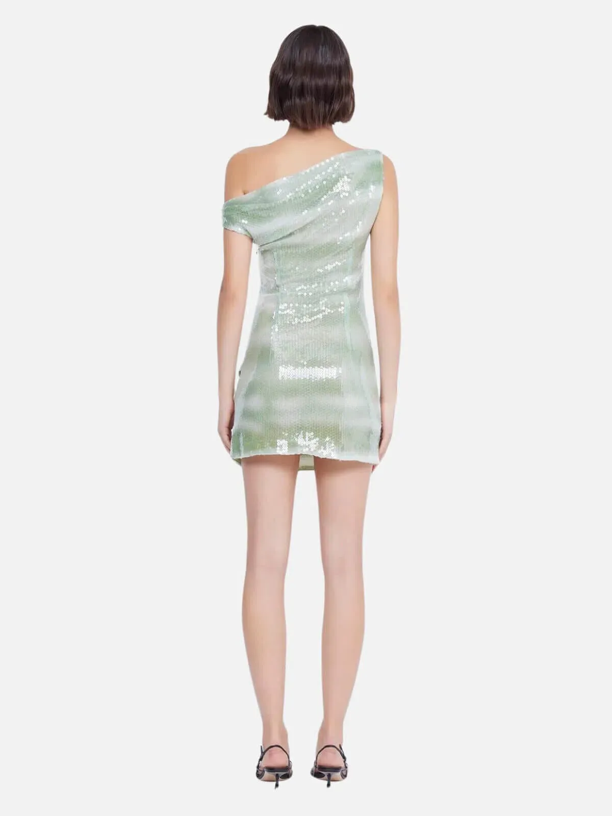 Bec & Bridge Brydie Asym Dress Mint Sequin Size 10 - Image 2