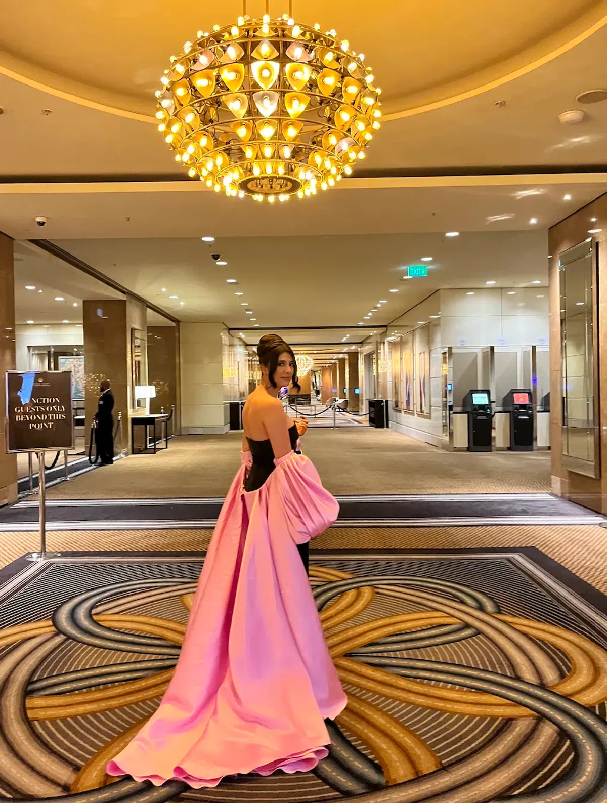 Solace London Pink Lea Puff Sleeve Maxi Dress Black Pink Size 10 - Image 5