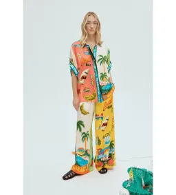 Alemais Paradiso Silk Shirt and Pant Set Multi Size 8 for rent on The Volte - image 1