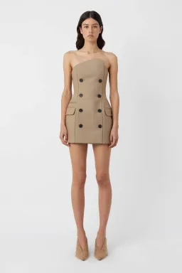 Camilla and Marc Asteria Strapless Mini Dress in Tan Brown Size 10 for rent on The Volte - image 1