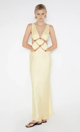 Bec & Bridge Agathe Diamond Dress Butter Yellow Size 10 for rent on The Volte - image 6