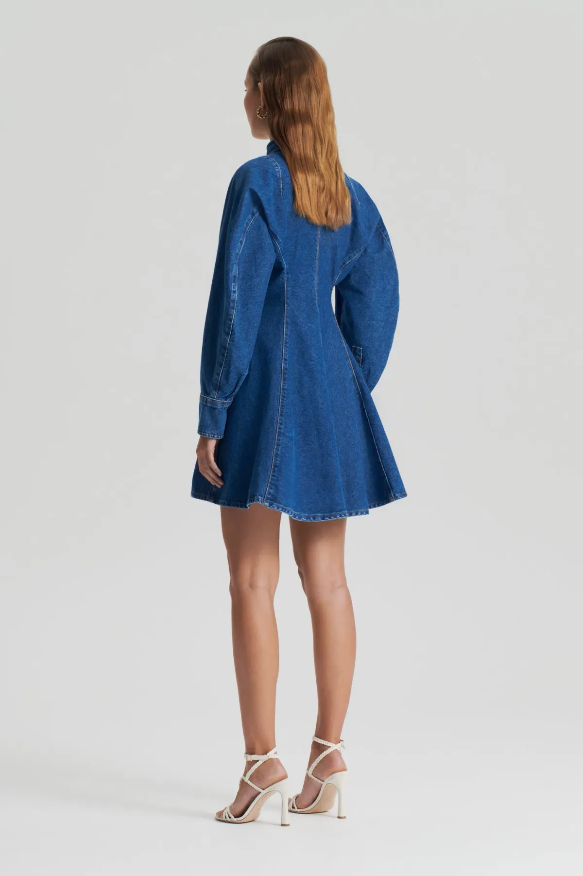 Scanlan Theodore Denim Cocoon Sleeve Mini Dress Blue Size 10 - Image 3