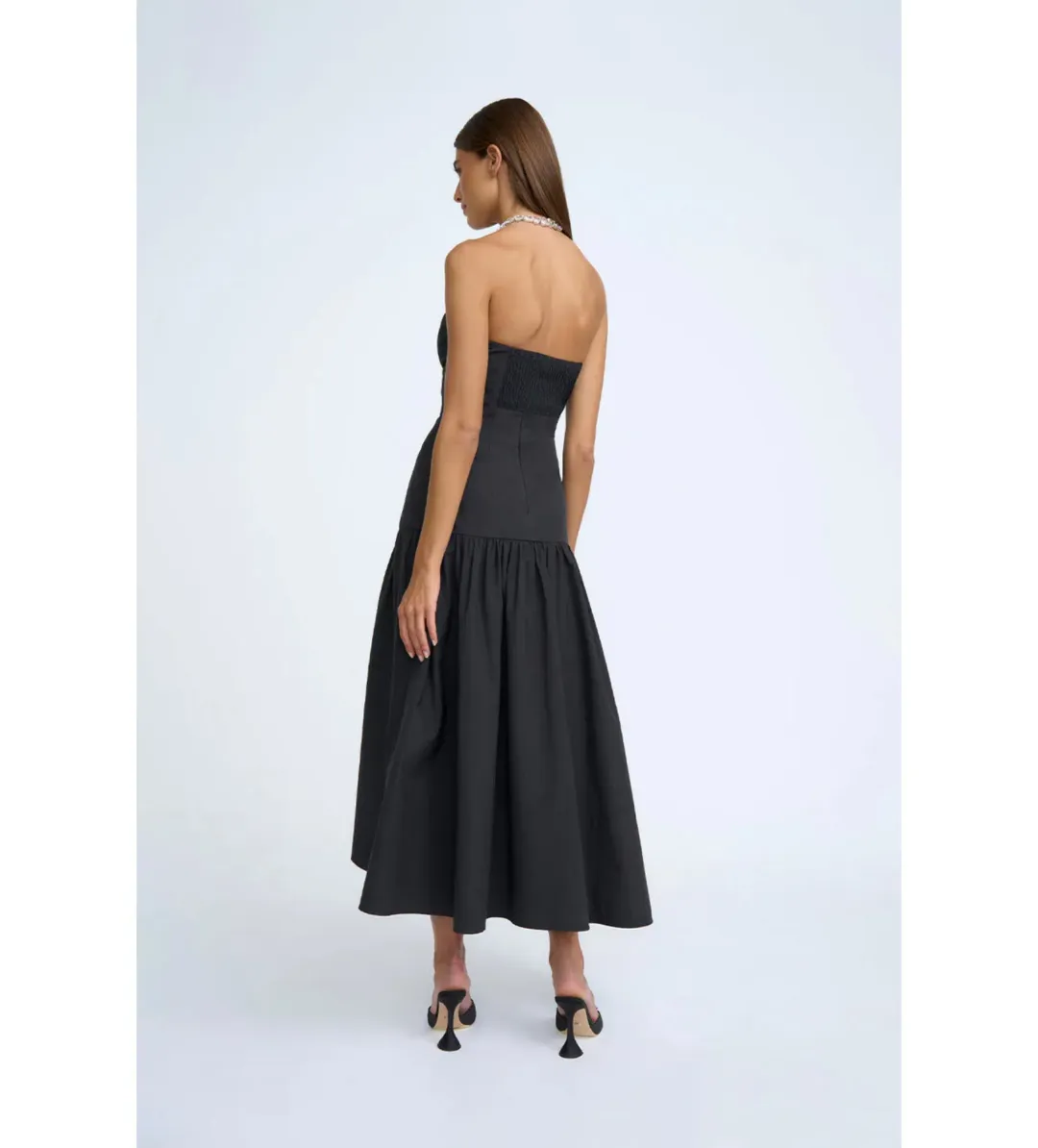 By Johnny Roberta Frill Strapless Gown Black Size 6 for rent on The Volte - main image