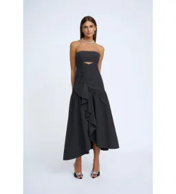 By Johnny Roberta Frill Strapless Gown Black Size 6 for rent on The Volte - image 1