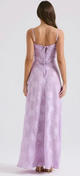 House Of CB Seren Lace Back Maxi Dress Orchid Floral Size S / AU 8 for rent on The Volte - image 3