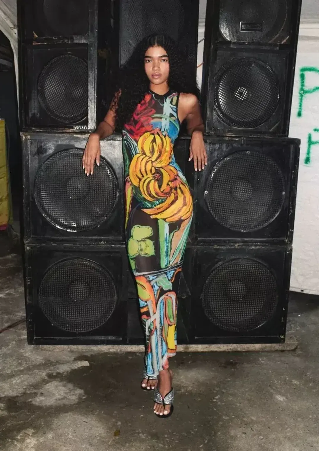 Venroy Mesh Tank Dress Jamaica Scene Print Size 12 for rent on The Volte - main image