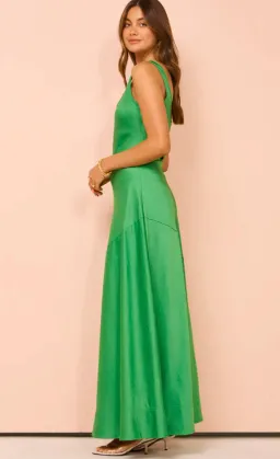 By Nicola Beneath The Stars Bias Cut Slip Dress In Verde Size 14 for rent on The Volte - image 10
