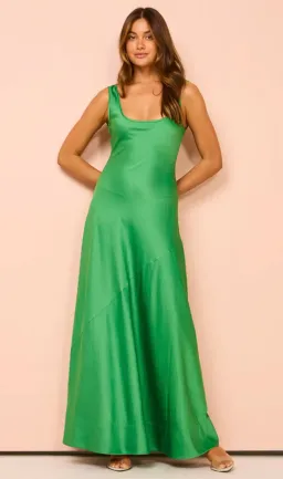 By Nicola Beneath The Stars Bias Cut Slip Dress In Verde Size 14 for rent on The Volte - image 12