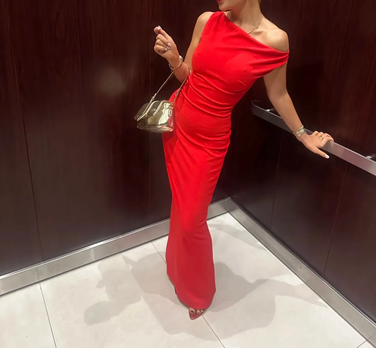 Effie Kats Inaya Gown Cherry Red Size XS / AU 6 - Image 3