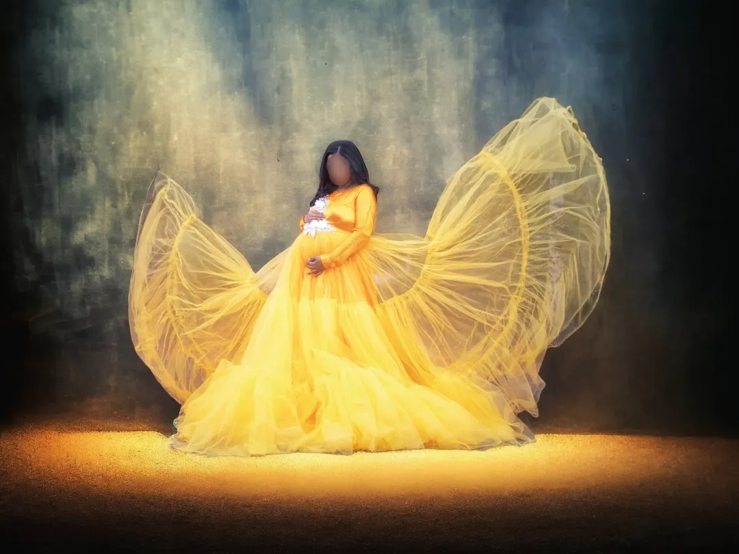 Custom Maternity Dress Yellow Size 14 for rent on The Volte - main image