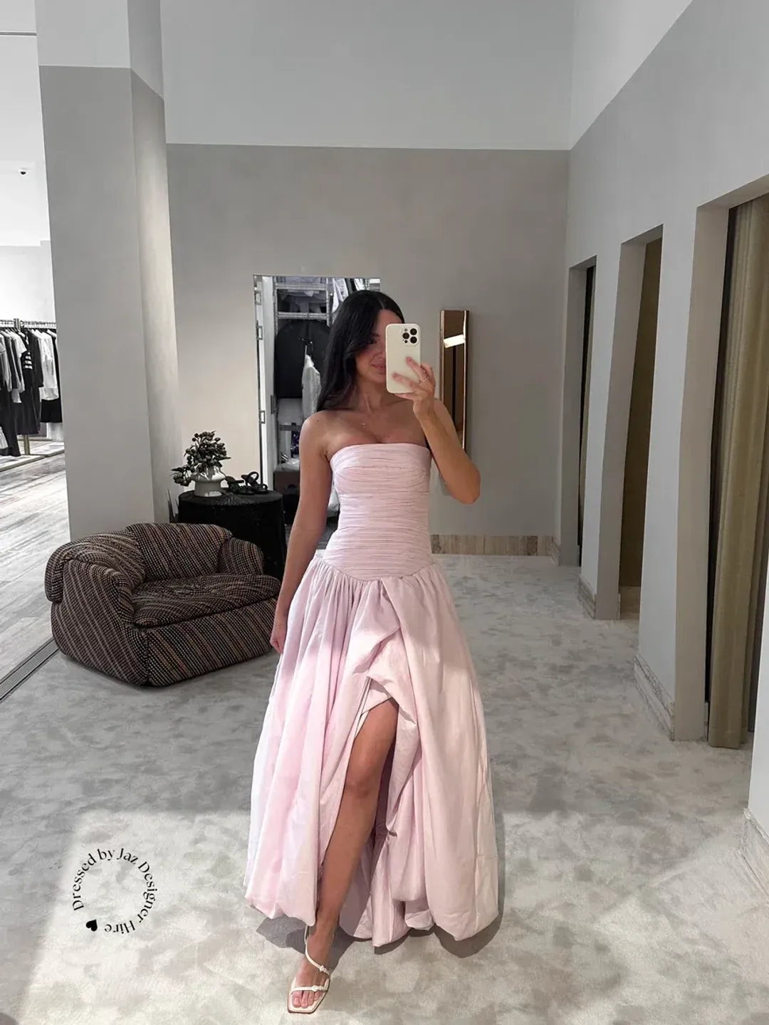 Aje Violette Bubble Hem Maxi Dress pastel pink Size 16 for rent on The Volte - main image