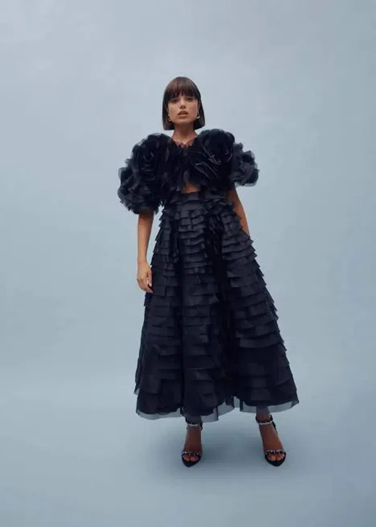 Aje Amour Ruffle Midi Dress Black Size 6 - Image 5