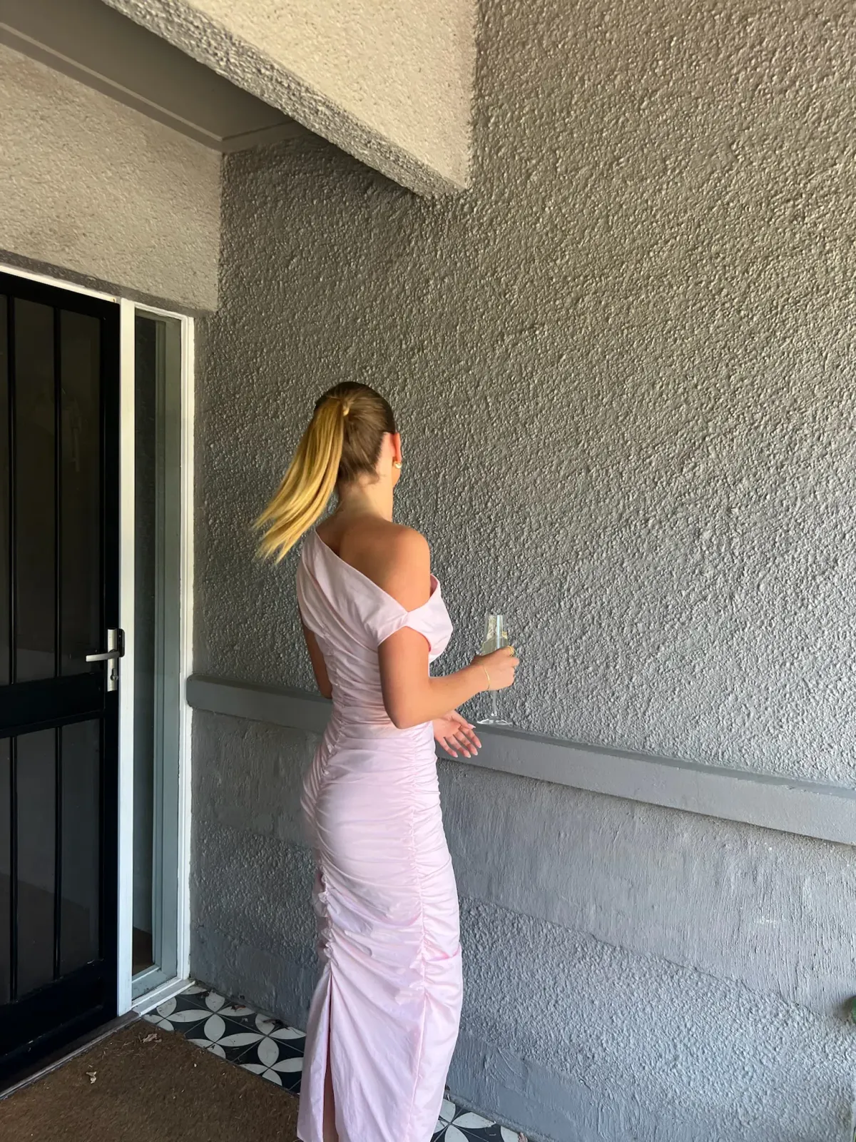 Issy One Shoulder Midi Dress Candy Pink Size 6 - Image 5