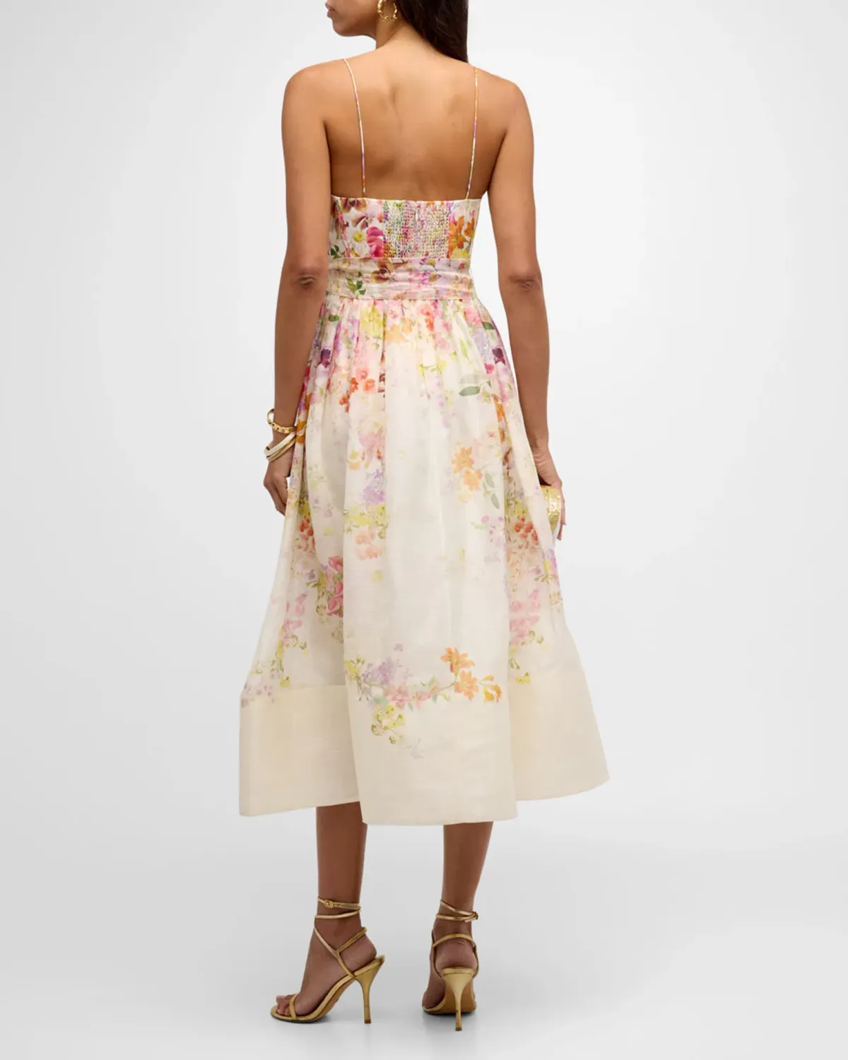 Zimmermann Natura Corset Midi Dress Kaleidoscope Garden Floral Size 1 / AU 10 - Image 2