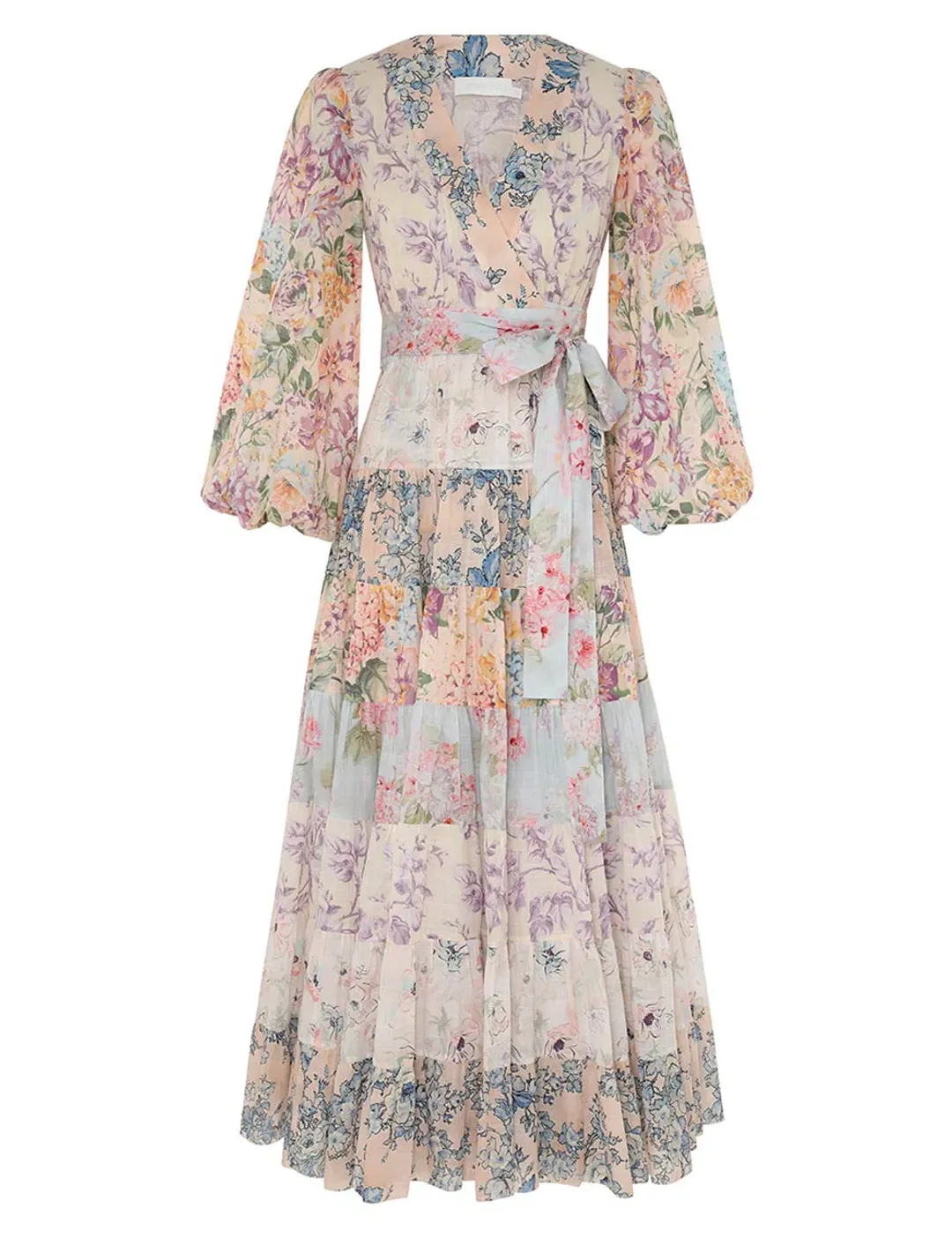 Zimmermann Halliday Tiered Midi Dress in Spliced Size 3/AU 14 for rent on The Volte - main image
