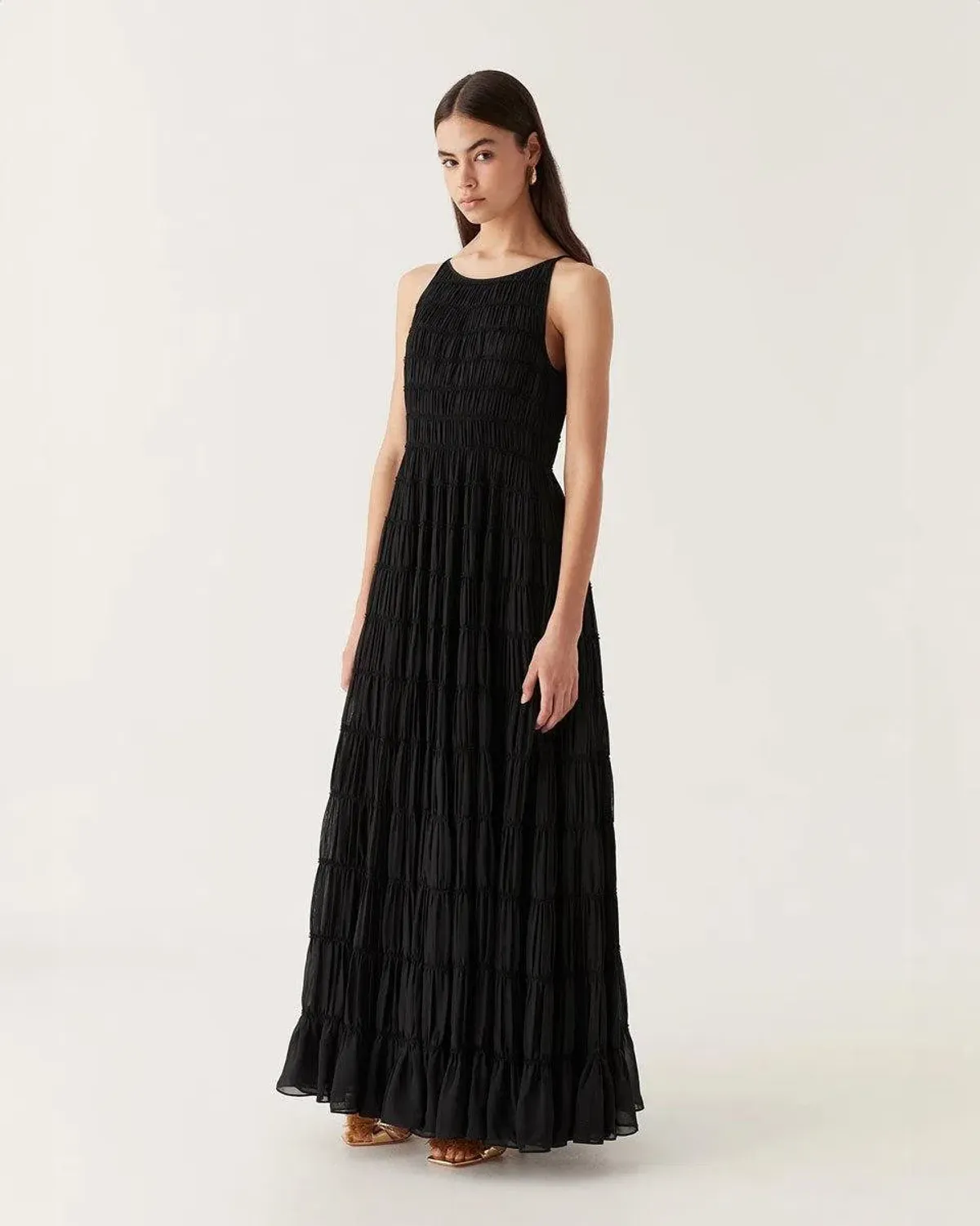Aje Rosewood Ruched Maxi Dress Black Size 16 - Image 8