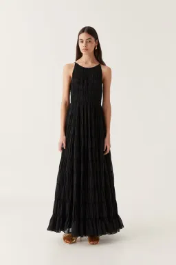 Aje Rosewood Ruched Maxi Dress Black Size 16 for rent on The Volte - image 6