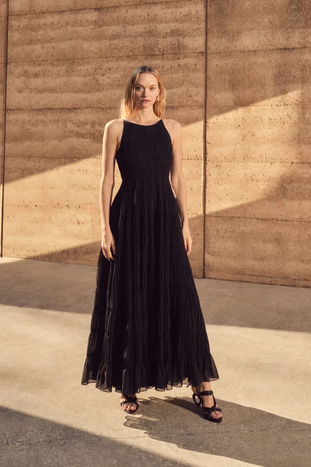 Aje Rosewood Ruched Maxi Dress Black Size 16 for rent on The Volte - main image