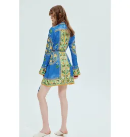 Alemais Linda Mini Dress in Blue Print Size AU 6 for rent on The Volte - image 2