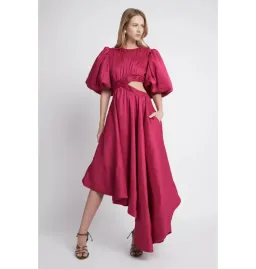 Aje Tidel Tucket Cut Out Midi Dress Pink Size AU 8 for rent on The Volte - image 1