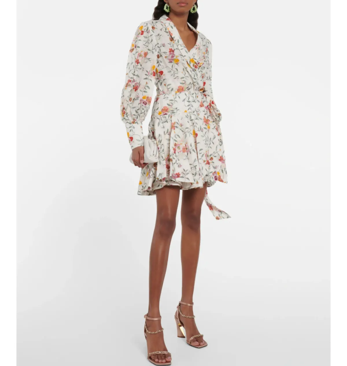 Zimmerman Linen Wrap Minidress Floral Size 1 / AU 10 - Image 1