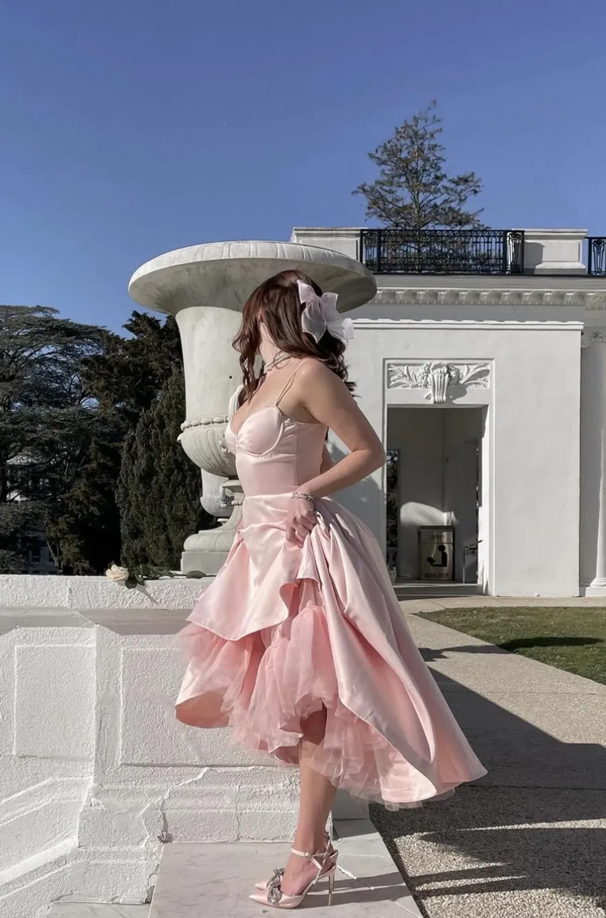 House of CB Mademoiselle Midi Dress Ballerina Pink Size AU 8 - Image 5