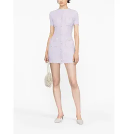 Self Portrait Embellished Knit Mini Dress Lilac Size AU 8 for rent on The Volte - image 1