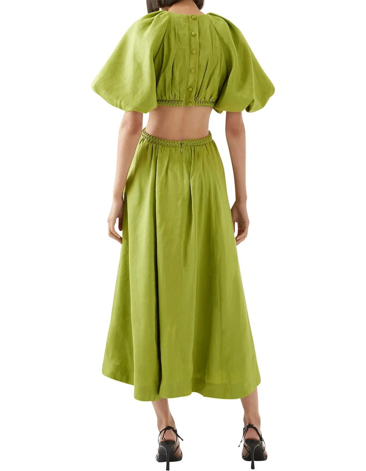 Aje Capucine Puff Sleeve Midi Dress Verdant Green Size M / AU 10 - Image 5
