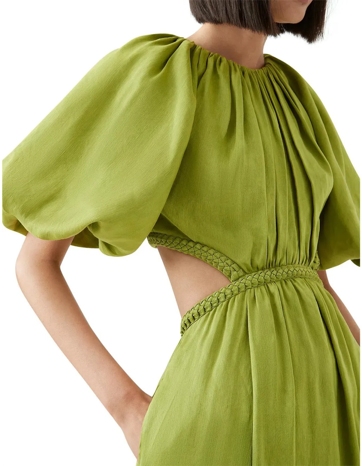 Aje Capucine Puff Sleeve Midi Dress Verdant Green Size M / AU 10 - Image 4