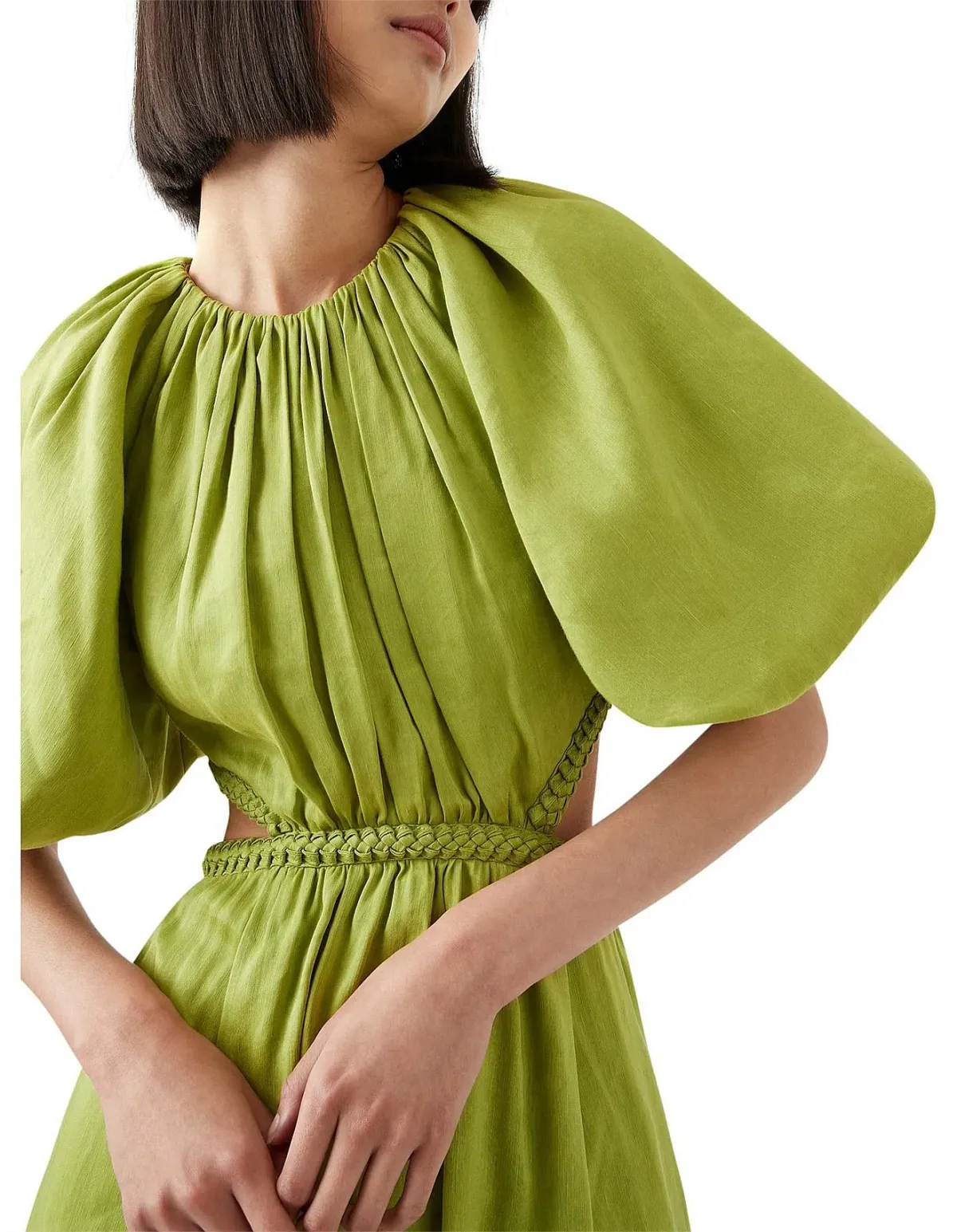 Aje Capucine Puff Sleeve Midi Dress Verdant Green Size M / AU 10 - Image 3