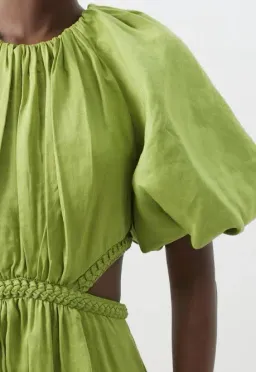 Aje Capucine Puff Sleeve Midi Dress Verdant Green Size M / AU 10 for rent on The Volte - image 6