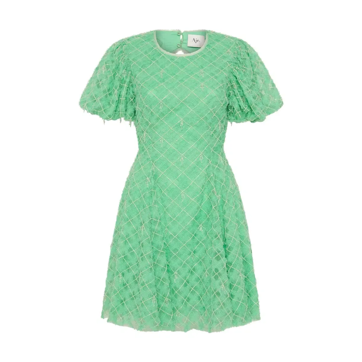 Aje Context Embellished Mini Dress Green Size AU 16 - Image 5