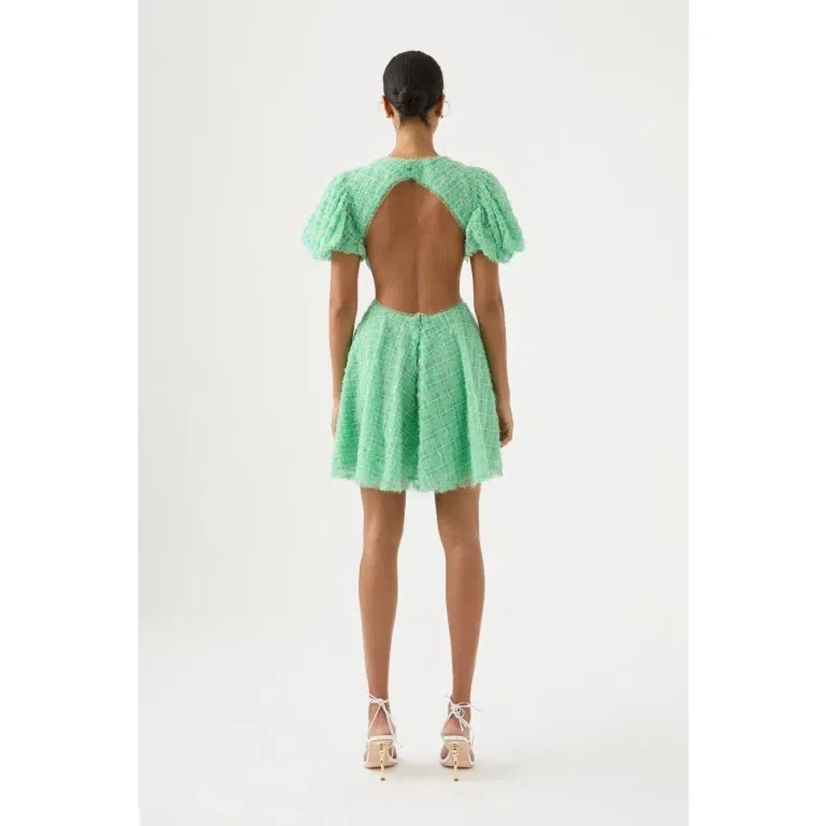Aje Context Embellished Mini Dress Green Size AU 16 - Image 4