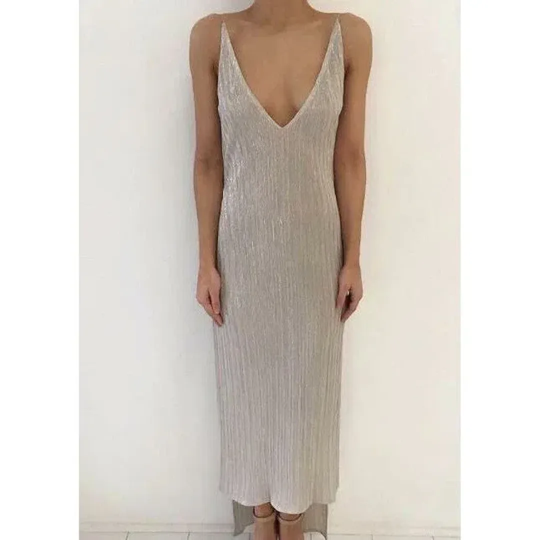 Natalie Rolt Dion Dress in Champagne Size 6 for rent on The Volte - main image