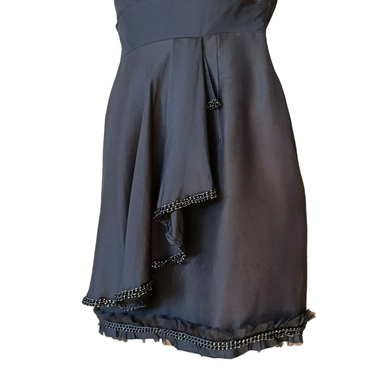 Rachel Gilbert One Shoulder Silk Mini Dress Black Size 0 / AU 6 - Image 5