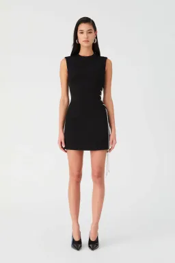 Misha Kendy Bonded Crepe Mini Dress Black Size 12 for rent on The Volte - image 1