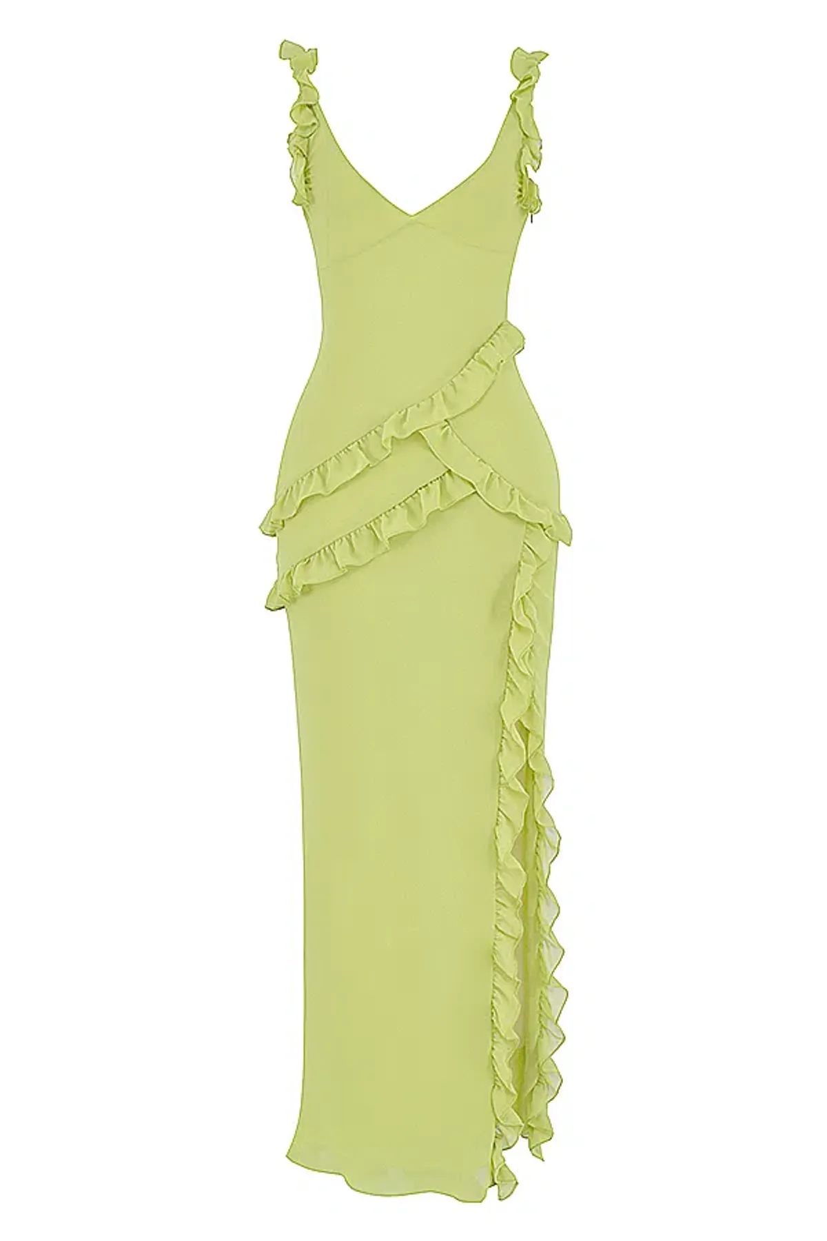 House of CB Pixie Ruffle Maxi Dress Lime Size L / AU 12 - Image 7