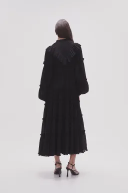 Aje Robyn Tiered Midi Dress Black Size 8 for rent on The Volte - image 3