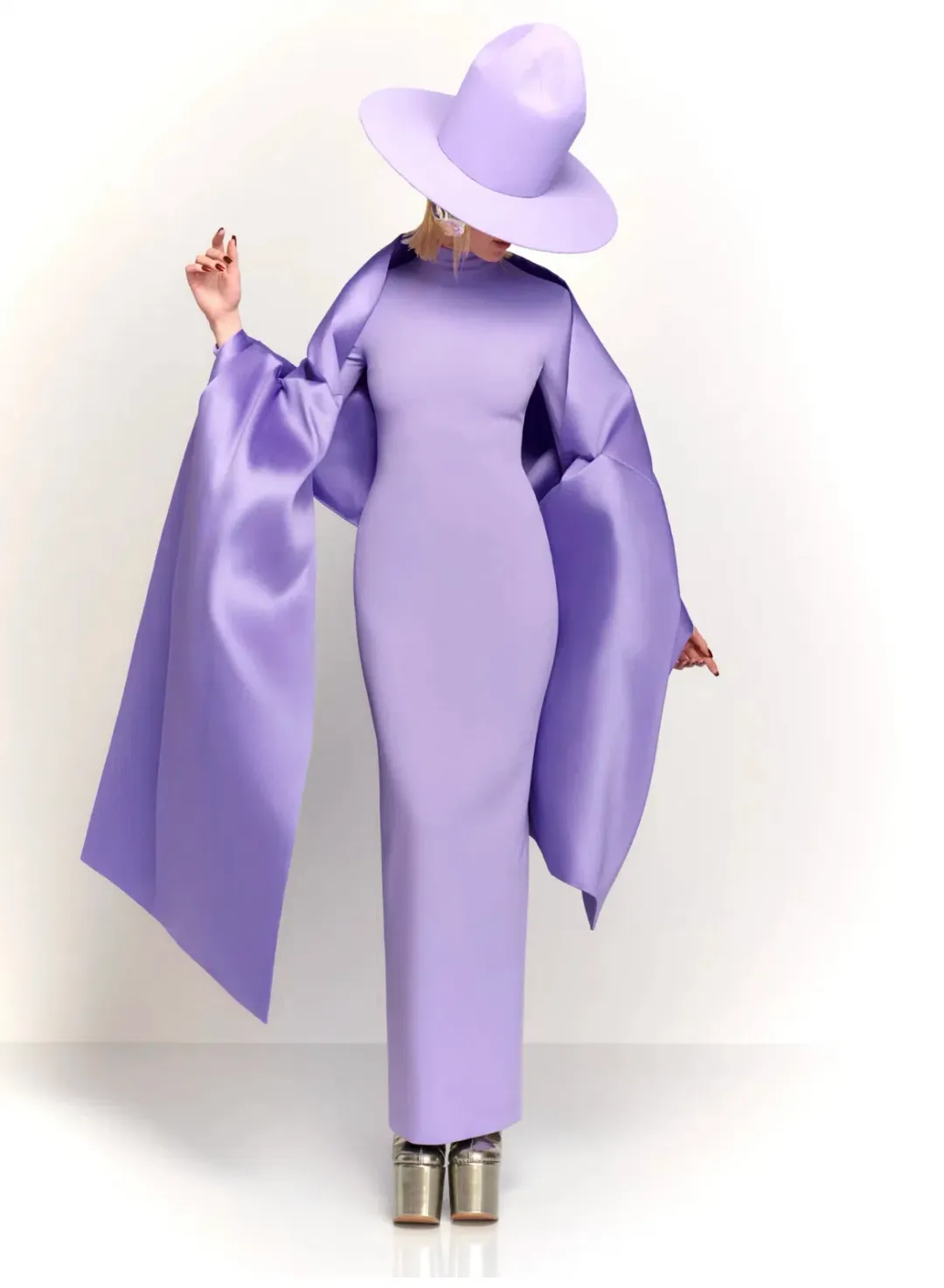 Solace London Lyana Maxi Dress Lilac Size 8 for rent on The Volte - main image