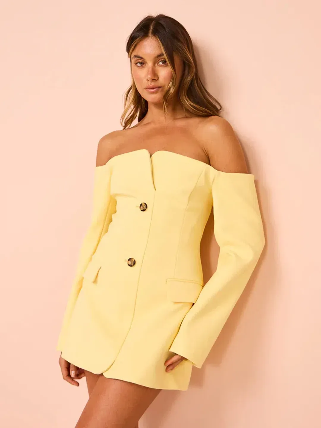 Sir the Label Sandrine Tailored Mini Dress in Limone Size 1 / AU 8 for rent on The Volte - main image