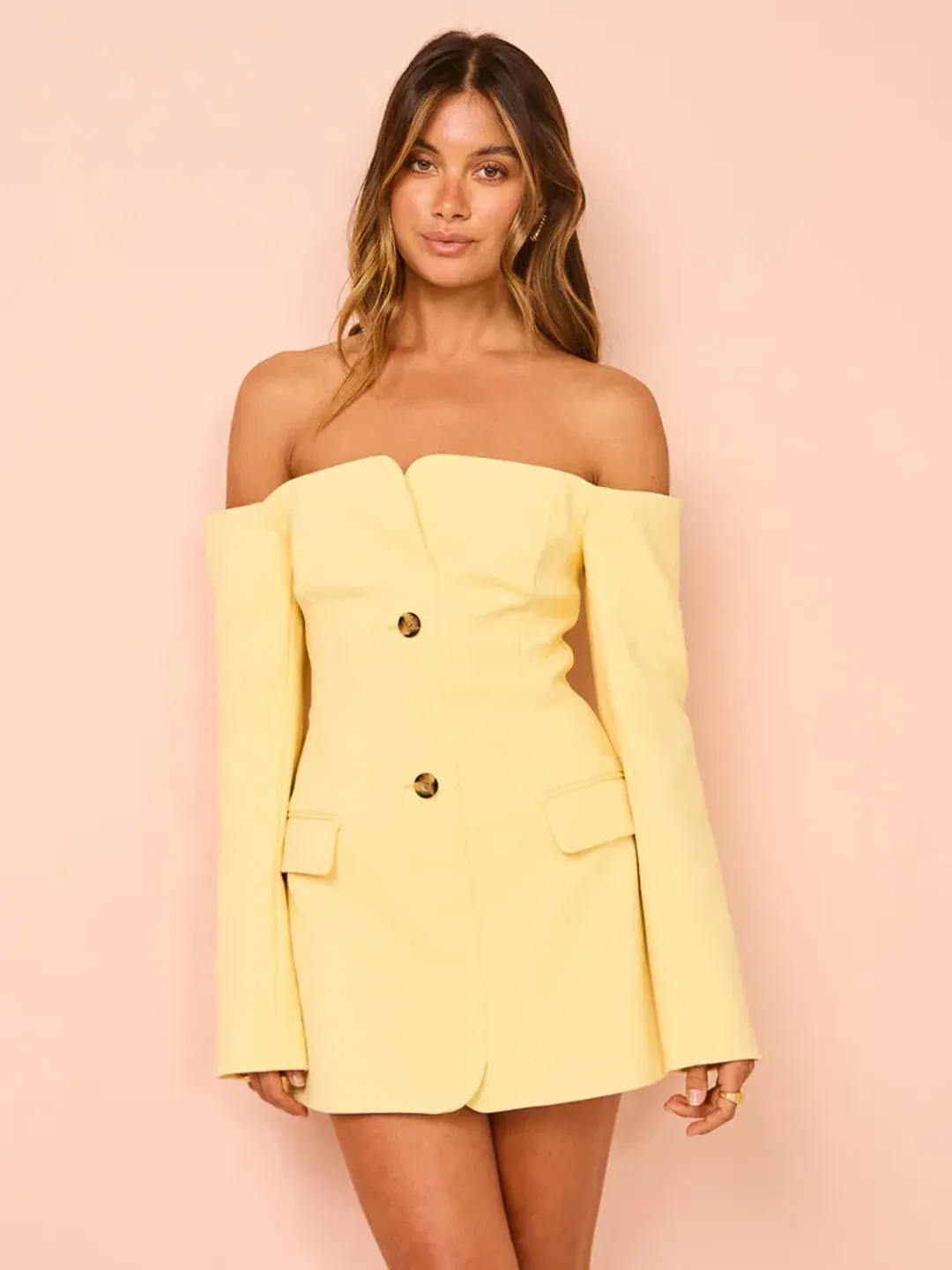 Sir the Label Sandrine Tailored Mini Dress in Limone Size 1 / AU 8 for rent on The Volte - main image