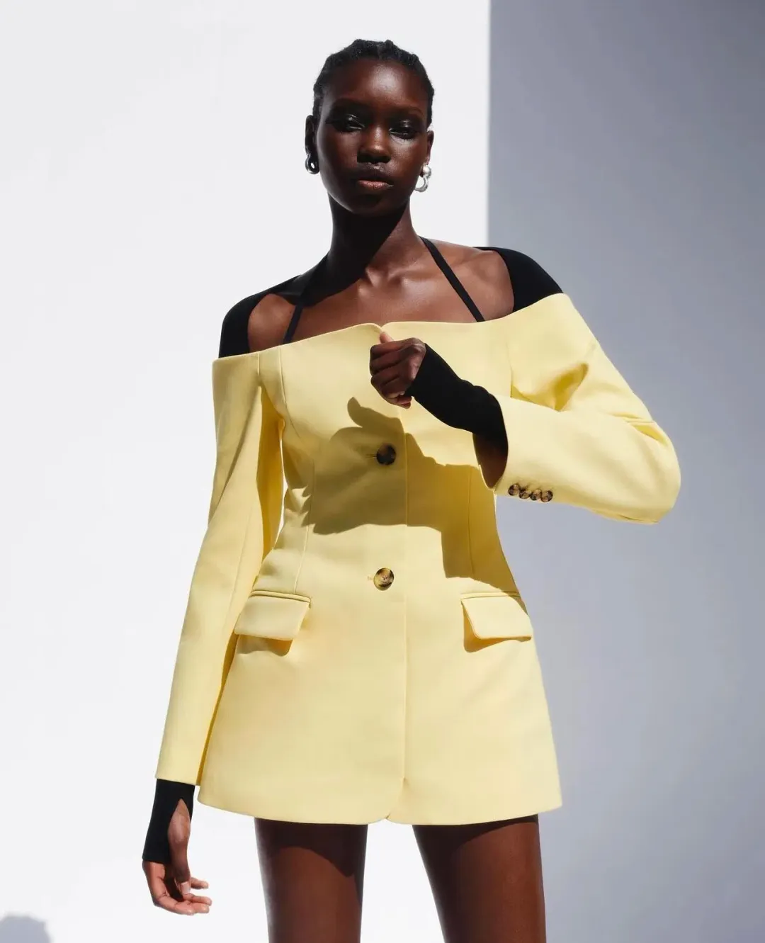 Sir the Label Sandrine Tailored Mini Dress in Limone Size 1 / AU 8 for rent on The Volte - main image