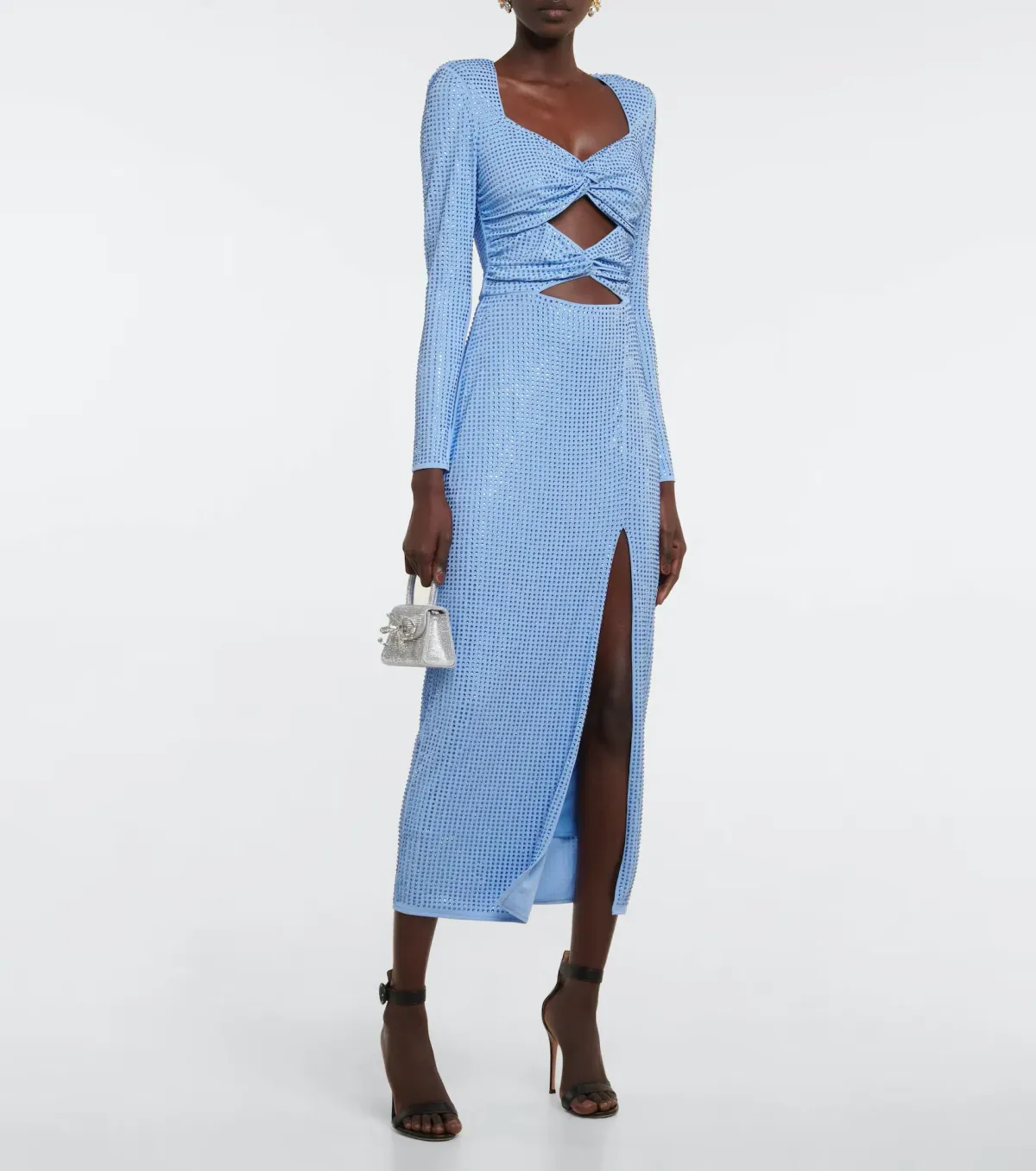 Self Portrait Rhinestone Cutout Midi Dress Blue Size S / AU 8 - Image 1