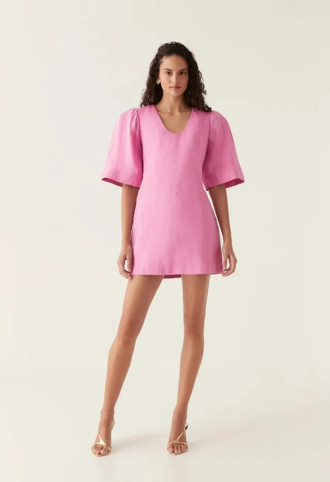 Aje Hunter Twisted Mini Dress Pink Size 10 for rent on The Volte - main image
