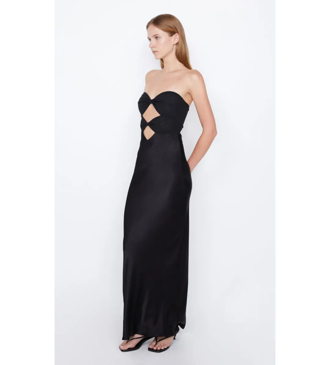 Bec & Bridge Halle Strapless Dress Black Size 16 for rent on The Volte - main image