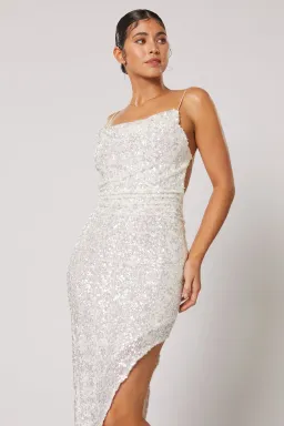 Winona Asha Asymmetrical Dress White/Silver Size S/AU 8 for rent on The Volte - image 2