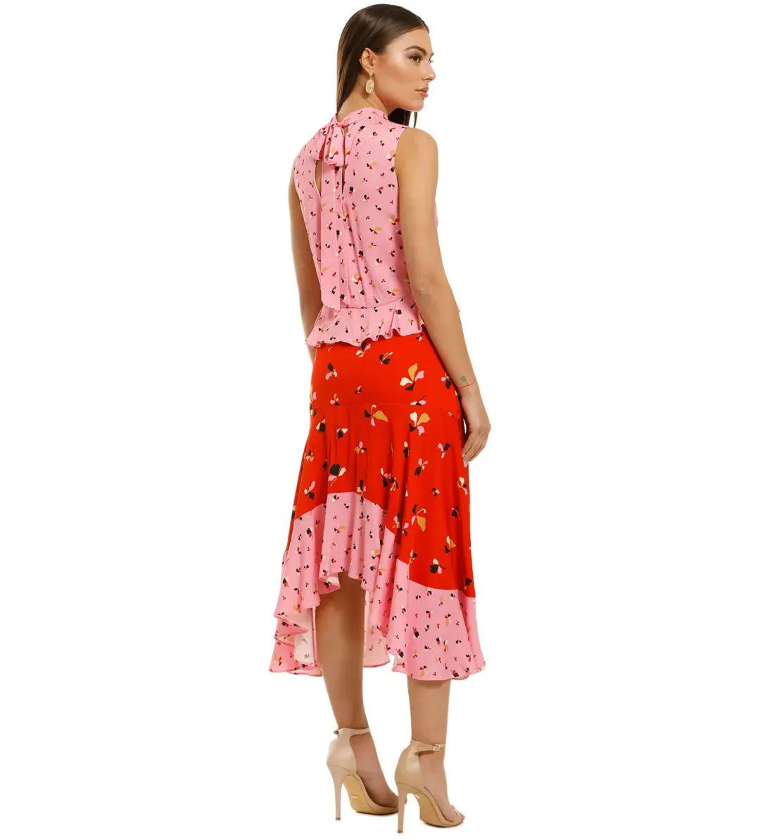 Rebecca Vallance Ruby Ruffle Dress Multi Size 8 for rent on The Volte - main image